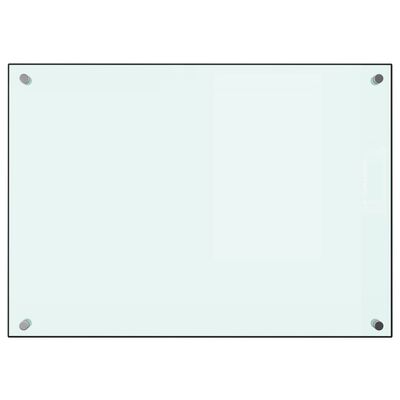vidaXL Kitchen Backsplash White 70x50 cm Tempered Glass