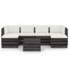 vidaXL 7 Piece Garden Lounge Set with Cushions Grey Impregnated Wood