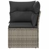 vidaXL Garden Sofa Corner with Cushions Grey Poly Rattan