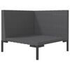 vidaXL Garden Sofa with Cushions Half Round Poly Rattan