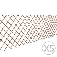 vidaXL Willow Trellis Fence 5 pcs 180x90 cm