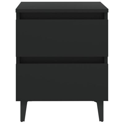 vidaXL Bed Cabinets 2 pcs Black 40x35x50 cm Engineered Wood