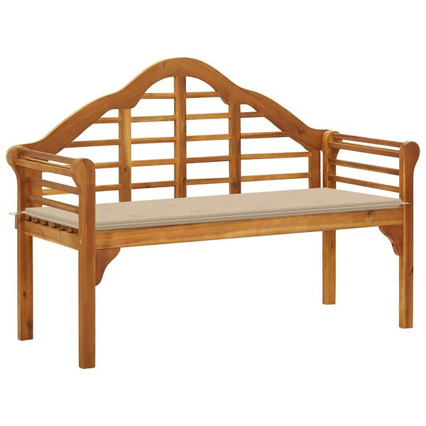 vidaXL Garden Queen Bench with Cushion 135 cm Solid Acacia Wood