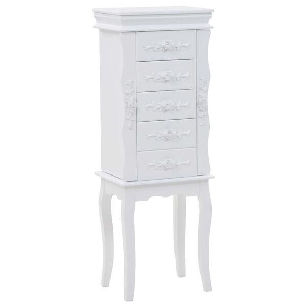 vidaXL Free Standing Jewelery Cabinet White