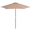 vidaXL Garden Parasol with Wooden Pole 270 cm Taupe