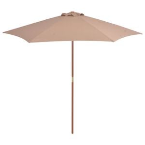 vidaXL Garden Parasol with Wooden Pole 270 cm Taupe