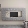 vidaXL 8 Piece TV Cabinet Set Concrete Grey Engineered Wood