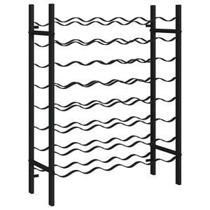 vidaXL Wine Rack for 48 Bottles Black Metal