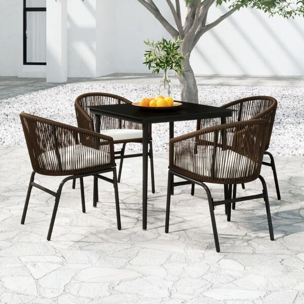 vidaXL 5 Piece Garden Dining Set Brown