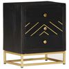 vidaXL Bedside Cabinet Black and Gold 40x30x50 cm Solid Mango Wood