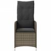 vidaXL Reclining Garden Chairs 2 pcs with Cushions Grey Poly Rattan