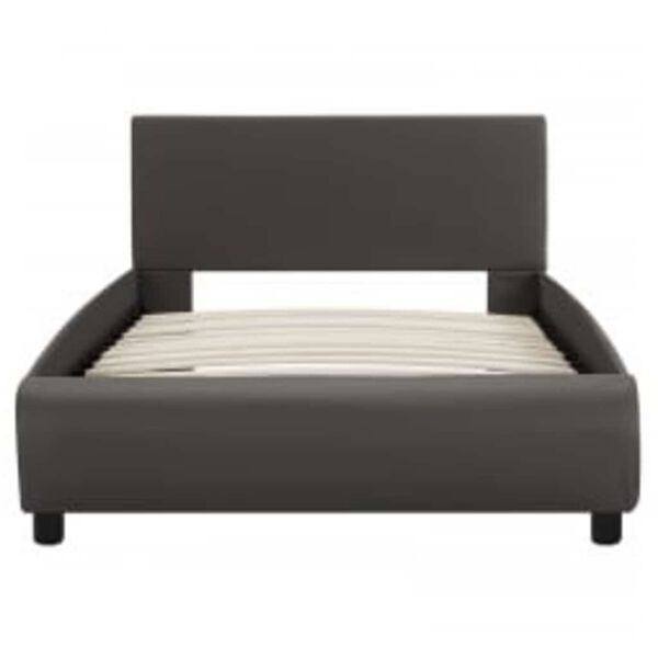 vidaXL Bed Frame with LED without Mattress Grey Faux Leather 90x200 cm