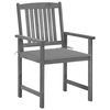 vidaXL Garden Chairs with Cushions 4 pcs Grey Solid Acacia Wood