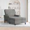 vidaXL Chaise Lounge with Cushion Dark Grey 91 x 157 x 91 cm Velvet