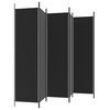 vidaXL 6-Panel Room Divider Black 300x200 cm Fabric