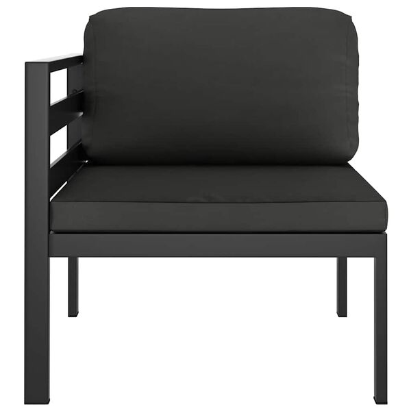 vidaXL Sectional Corner Sofa 1 pc with Cushions Aluminium Anthracite