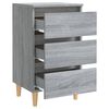 vidaXL Bed Cabinet with Solid Wood Legs Grey Sonoma 40x35x69 cm