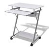vidaXL Compact Computer Desk with Pull-out Keyboard Tray White