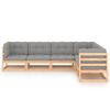vidaXL 6 Piece Garden Lounge Set with Cushions Solid Pinewood