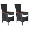 vidaXL 5 Piece Garden Dining Set Black