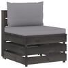 vidaXL 10 Piece Garden Lounge Set with Cushions Grey Impregnated Wood