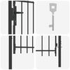 vidaXL Fence Gate Single Door with Spike Top Steel 1x1 m Black