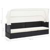 vidaXL Garden Sofa with Canopy Black Poly Rattan