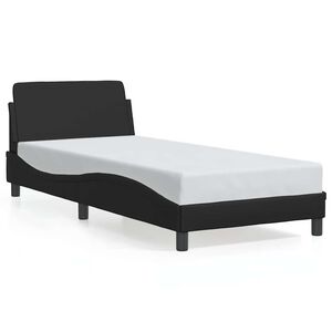 vidaXL Bed Frame "Dover" Black 92x187 cm Single Faux Leather