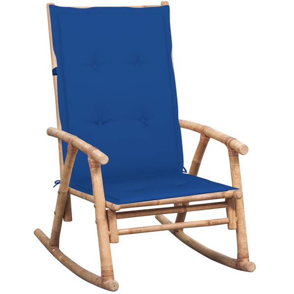 vidaXL Rocking Chair with cushion Bamboo