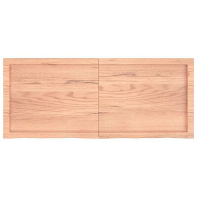vidaXL Wall Shelf Light Brown 120x50x(2-4) cm Treated Solid Wood Oak