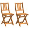 vidaXL Garden Chair Folding 2 pcs Oil Natural 40 x 42 x 85 cm