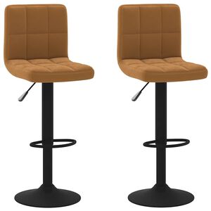 vidaXL Bar Stools 2 pcs Brown Velvet