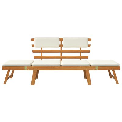 vidaXL Garden Bench with Cushions 2-in-1 190 cm Solid Acacia Wood