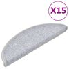 vidaXL Carpet Stair Treads 15 pcs Light Grey 56x17x3 cm