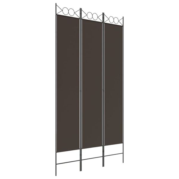 vidaXL 3-Panel Room Divider Brown 120x220 cm Fabric