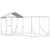 vidaXL Outdoor Dog Kennel with Roof Silver 4x4x2,5 m Galvanised Steel
