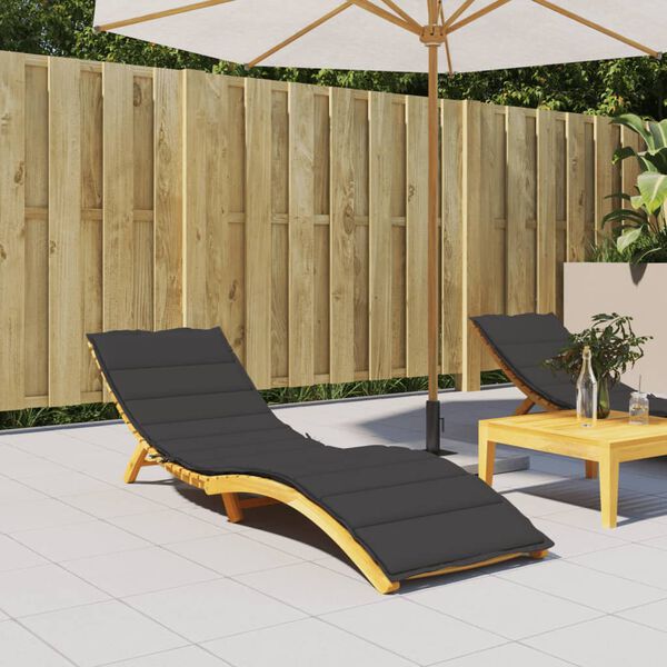 vidaXL Sun Lounger Cushion Black 200x50x3cm Oxford Fabric