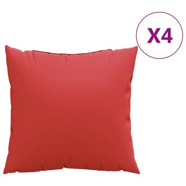vidaXL Throw Pillows 4 pcs Red 40x40 cm Fabric