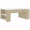 vidaXL Coffee Table White and Sonoma Oak 100x60x42 cm Engineered Wood