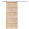vidaXL Barn Door Natural 80 x 208 cm Solid Pine wood