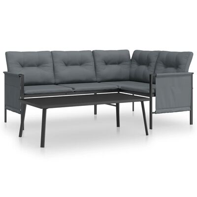 vidaXL 2 Piece Garden Lounge Set Anthracite Steel