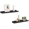 vidaXL Picture Frame Ledge Shelves 2 pcs Black 40x9x3 cm MDF