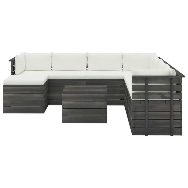 vidaXL 9 Piece Garden Pallet Lounge Set with Cushions Solid Pinewood