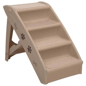 vidaXL Folding Dog Stairs Brown 62x40x49,5 cm