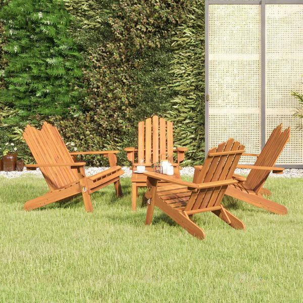 vidaXL 5 Piece Adirondack Garden Lounge Set Solid Wood Acacia