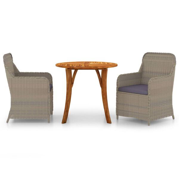 vidaXL 3 Piece Garden Dining Set Brown