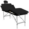 vidaXL Black Foldable Massage Table 4 Zones with Aluminium Frame