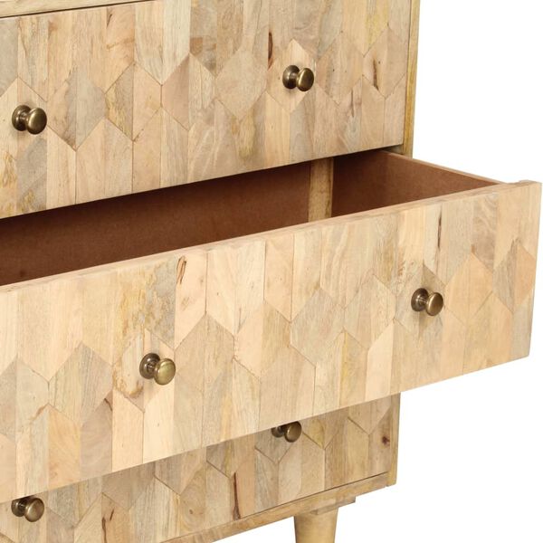 vidaXL Drawer Cabinet 75x35x75 cm Solid Mango Wood