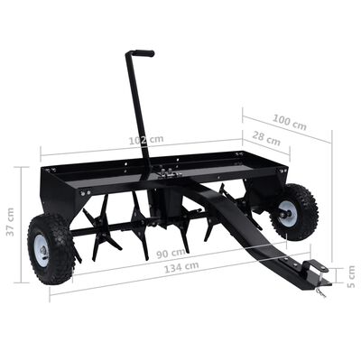 vidaXL Lawn Aerator for Ride-on Mower 102 cm