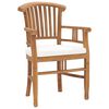 vidaXL Garden Chairs 2 pcs with Cream White Cushions Solid Teak Wood